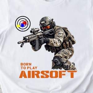 Born to play airsoft - high quality sublimation design PNG