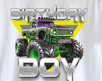 Monster Truck Birthday Boy PNG para Sublimação | Monster Truck are my jam png | Grave Digger Monster Truck png de alta definição