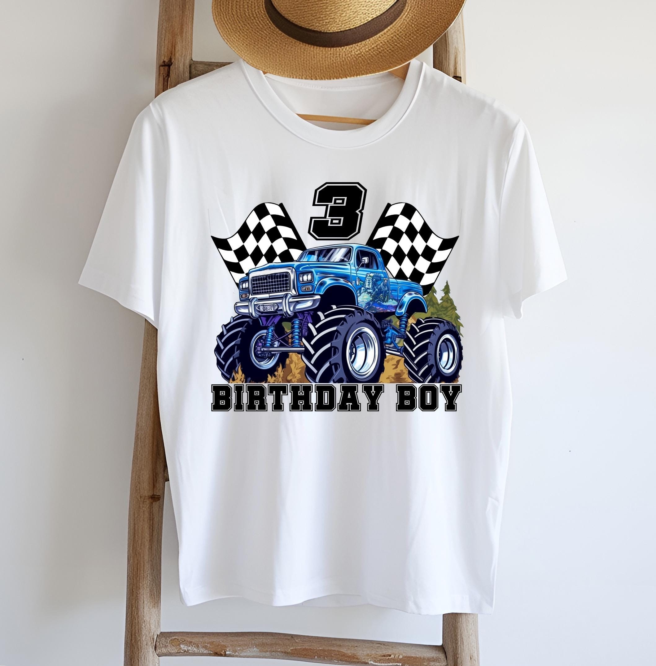 Editable Name and Age Monster Truck Birthday | Personalized Monster Truck Name and Age Shirt For Birthday | Birthday png | Commercial use