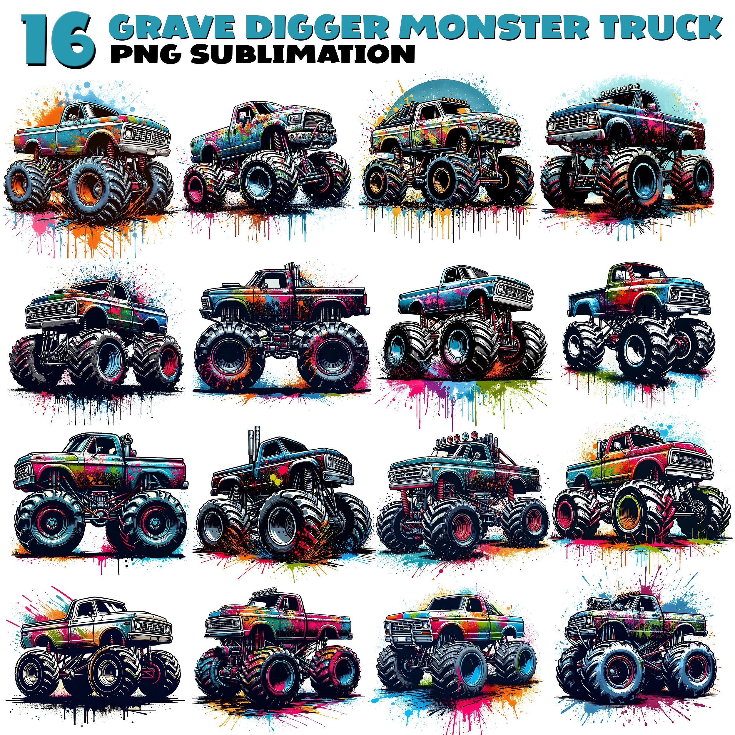 Grave Digger Png, Monster Truck Png, Monster Jam Shirt Design Png ...