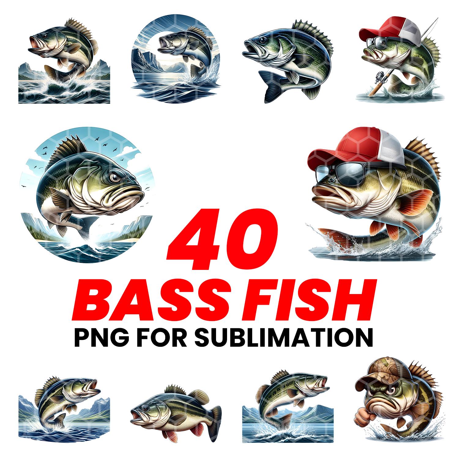 Bass fish PNG for Sublimation | Bass fish clipart | Largemouth Bass fish png bundle | Fishing clipart | Bass fishing designs