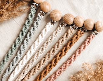 Macramé speenketting | Speenriempje | Babyartikelen | Geboortecadeau | Boheems | MAM & NUK-adapters | babyshower