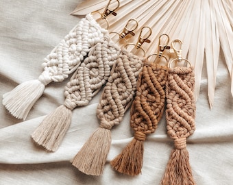 Porte-clés en macramé | Porte-clés | Lanière | Bohème | Cadeau | souvenirs | Cadeau invité de mariage | Cadeau fête des mères