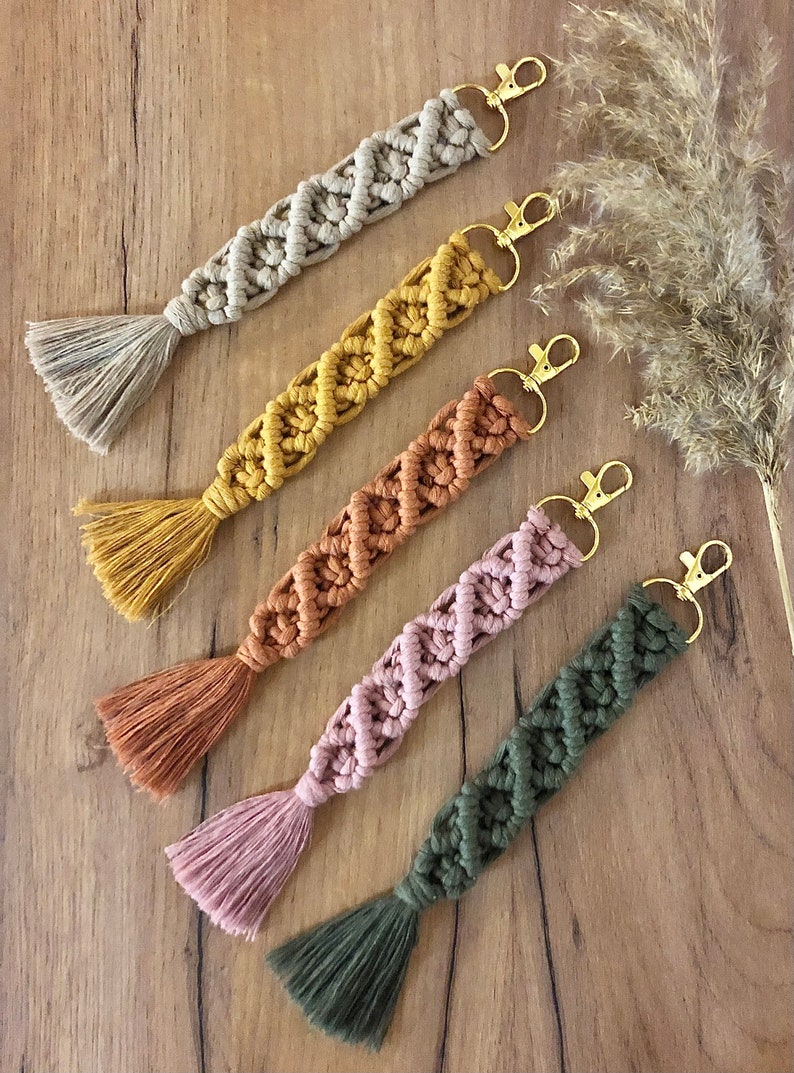 Macrame keychain Boho Keychain Lanyard Wedding gift Christmas gift Mother's Day gift image 4