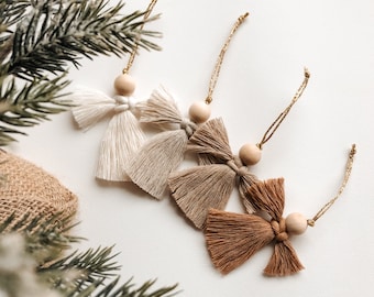 Makramee Engel Christbaumanhänger | Weihnachtsbaum-Schmuck | Weihnachtsanhänger | Weihnachtsdeko | Boho Deko | Weihnachtsgeschenk