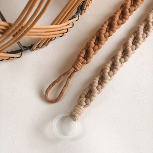 Macrame pacifier chain Pacifier strap Baby items Birth gift Boho MAM & NUK adapters baby shower image 6