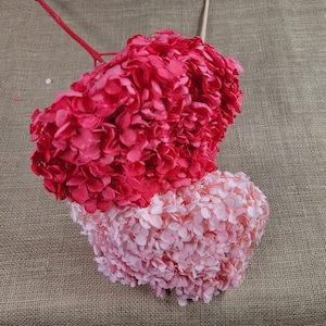 Preserved Hydrangea In Red, Pink, Preserved Hydrangea,  Dried Hydrangea, Preserved Flowers, Dried Flowers, Real Flowers, Wedding Flowers