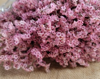 Pink Preserved German Statice, Limonium Dried Flower, Crystal flowers, Wedding, DIY Flower Arranging, 19"-20"tall