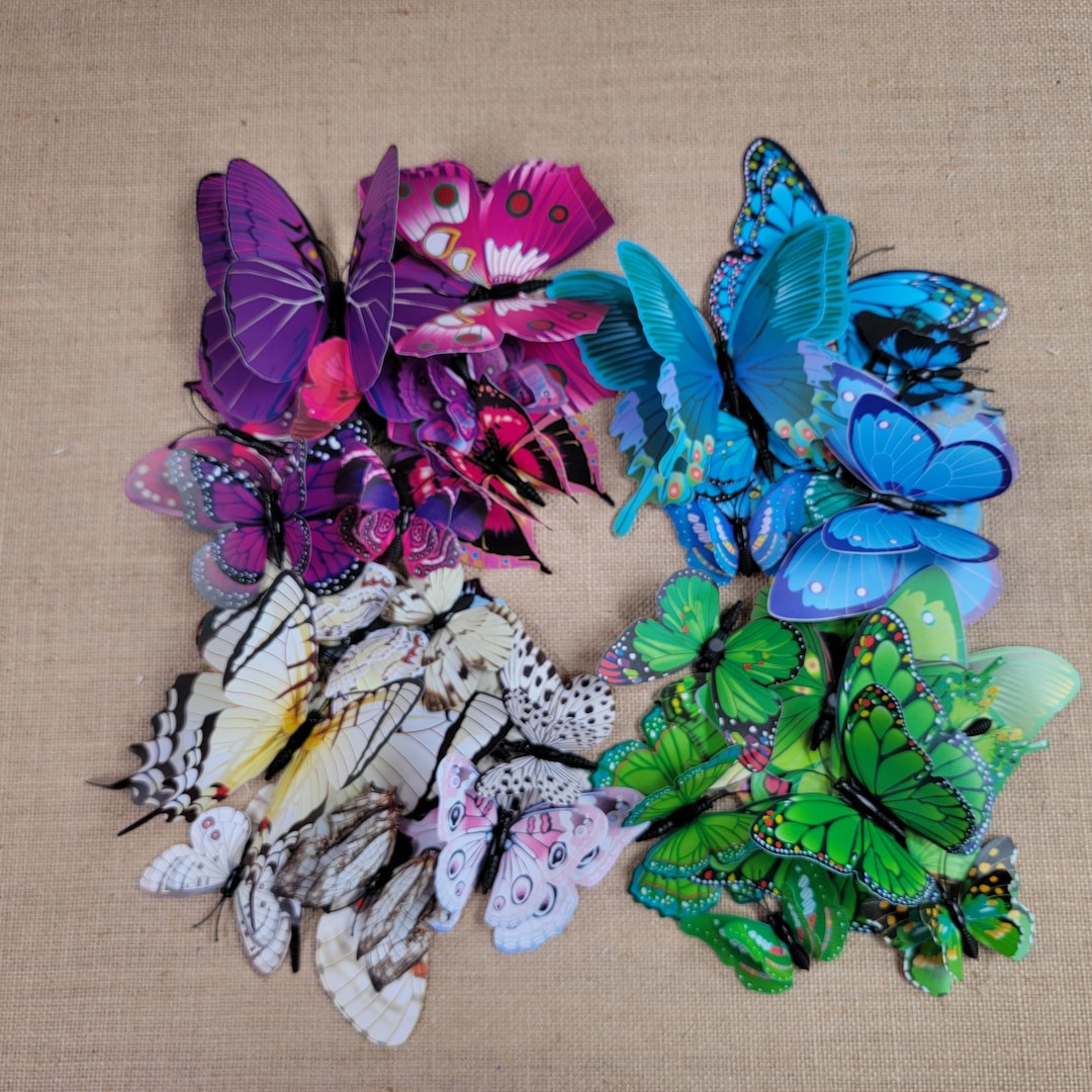 36 Pcs 3D Watercolor Butterfly Wall Stickers – Self-Adhesive Home Decor For Rooms & Weddings