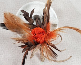 Orange Preserved Rose Boutonnieres For Wedding/ Prom, Wedding Bouquet, preserved rose,
