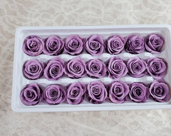 Preserved Roses - Lavender - For Prom, Christmas, Wedding - Dried Roses For Bouquet - Eternity Roses - Forever Roses - 21 Pack,