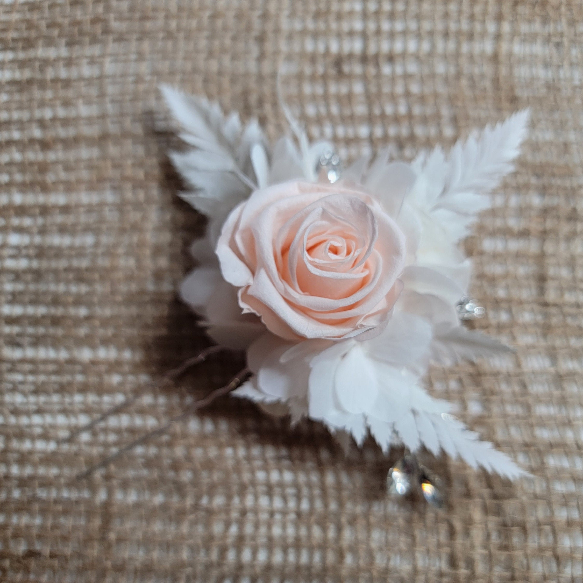 Preserved Rose Hair Pins: Dried Floral Wedding Hair Accessories - Etsy display picture 1