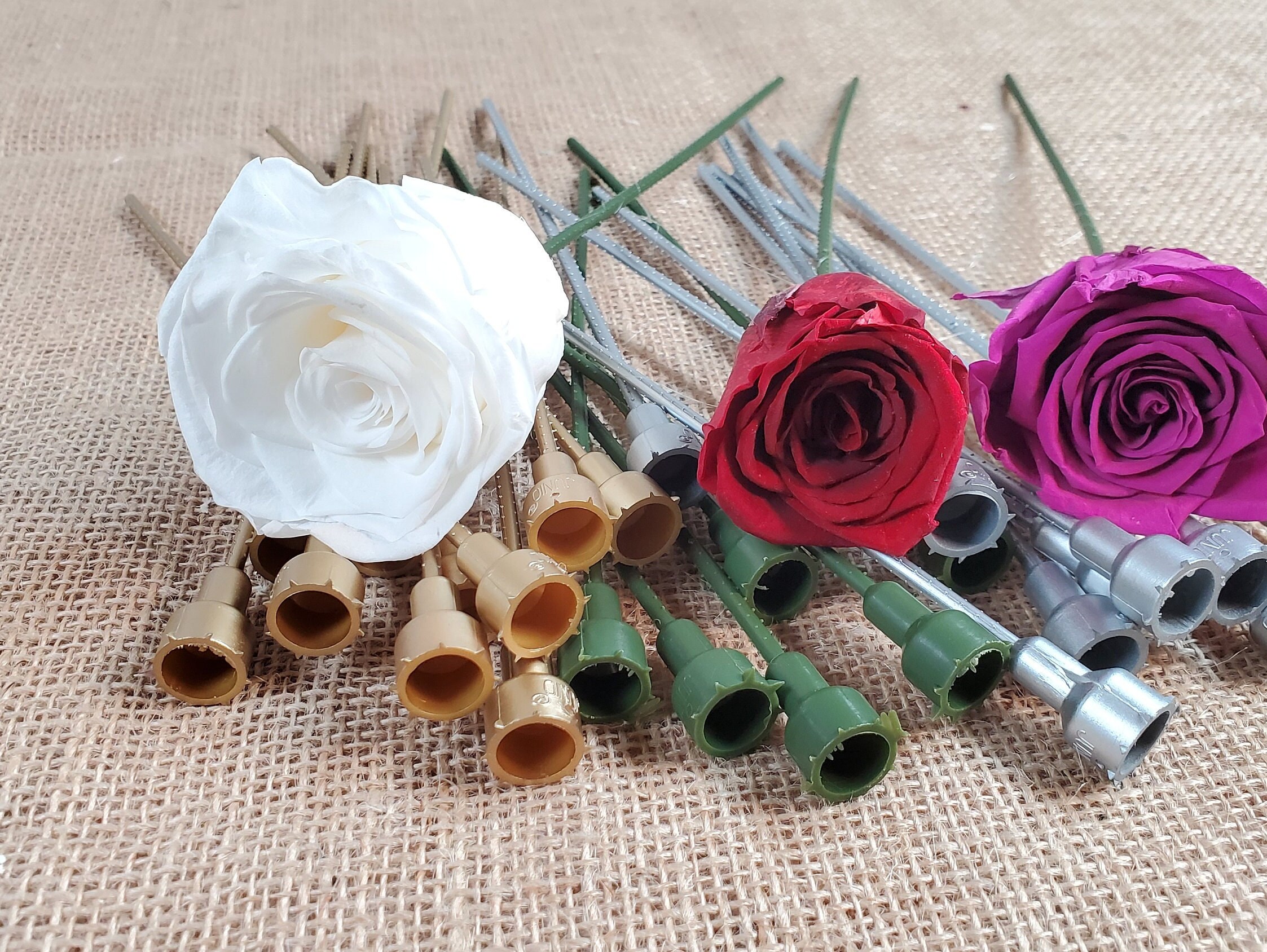 BULK: 25 Artificial Flower Stem Covers With Stems 7-8 Inches Start