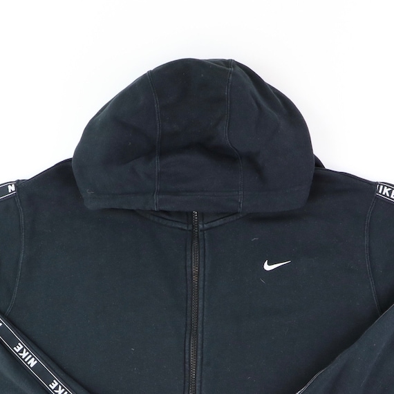 Nike Zip up Hoodie 90s Vintage Zip up Jacket Hooded Black Size - Etsy