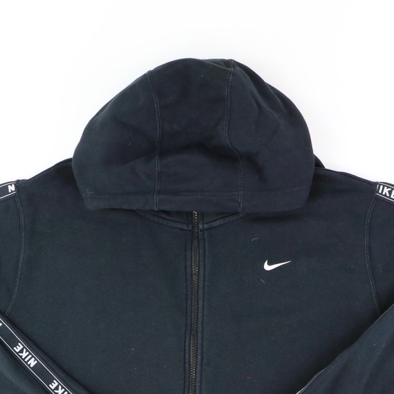 Nike Zip Up Hoodie 90s vintage zip up jacket hooded black size - Etsy Polska