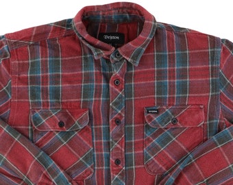 Flannel Shirt  Long sleeve vintage shirt oversized flannel red size medium