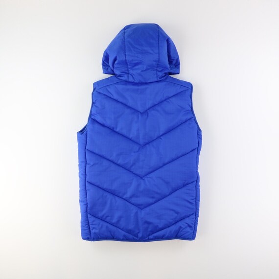 Nike Gilet 90s Puffer Waistcoat Hooded Blue Size Small Label Kids M Fits Small