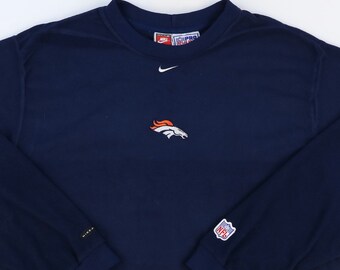 Nike NFL Fleece Sweatshirt Denver Broncos jumper Blue Size Extra Large