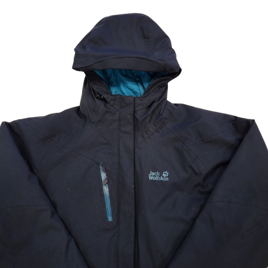 Jack Wolfskin Hooded Jacket Navy Blue Zipped Women's Size Etsy