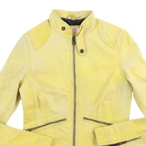 FashionpointGB Mens Yellow Motorcycle Quilted Biker Original New Stylish Leather Jacket,Mens Biker Leather Jacket