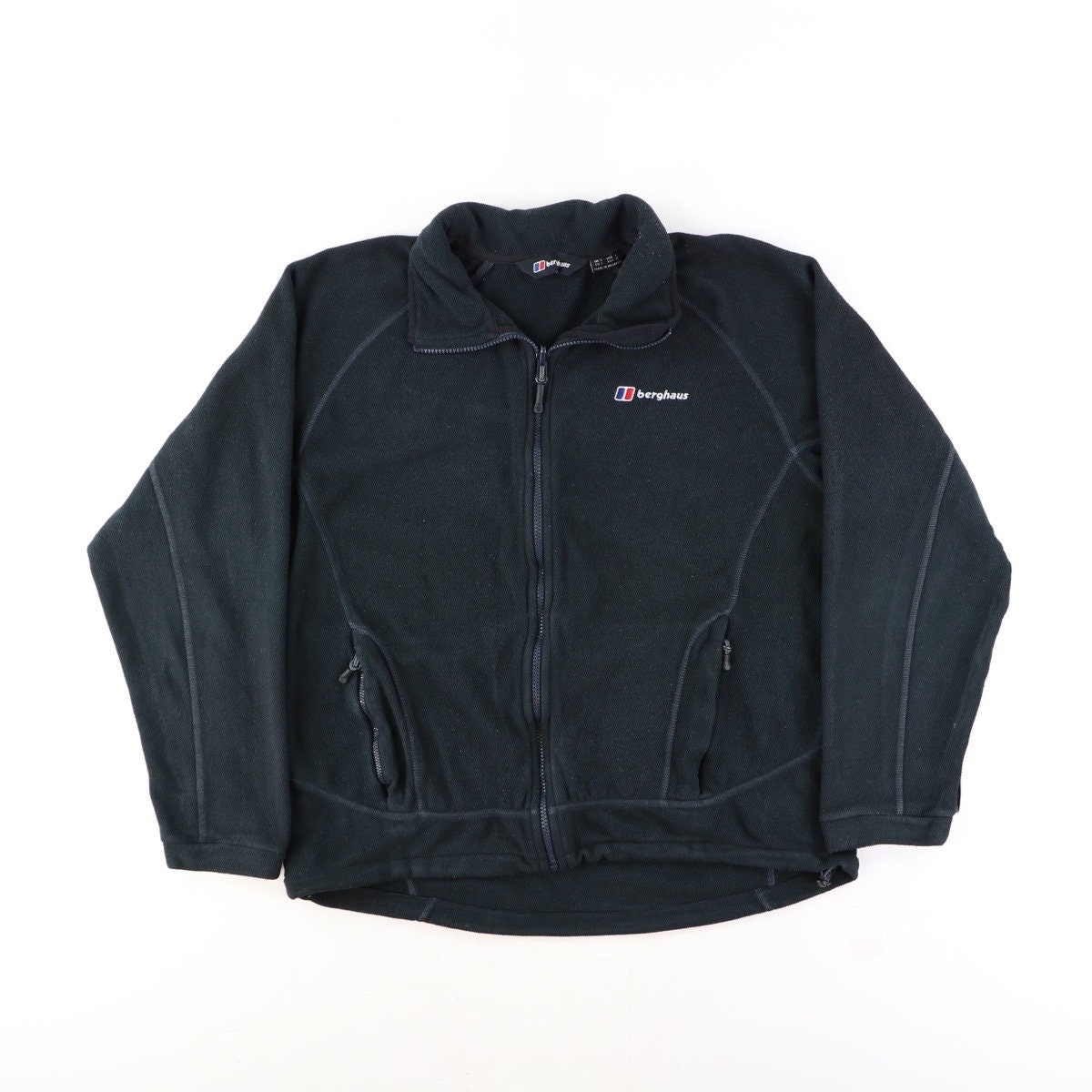 Berghaus Fleece Vintage Zip Up Sweatshirt 90s Bodywarmer Black Size Large