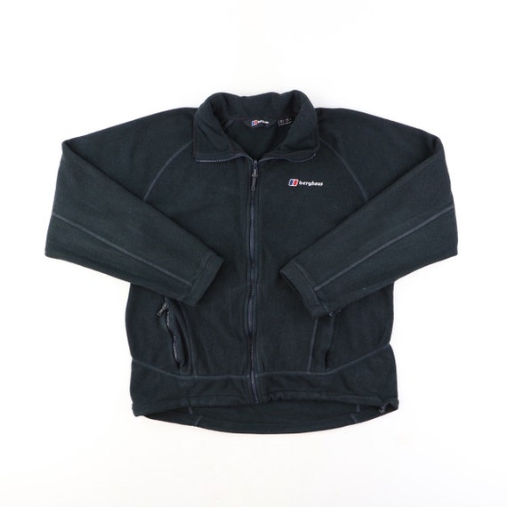 Berghaus Fleece Vintage Zip Up Sweatshirt 90s Bodywarmer Black Size Large