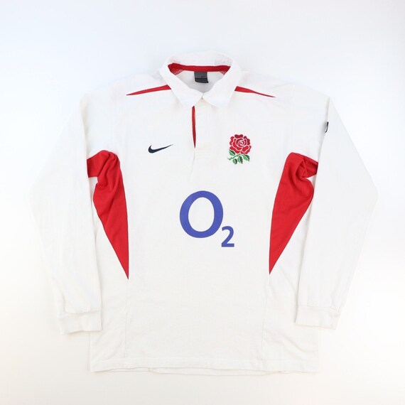 Nike Rugby Polo Shirt 90s England White 