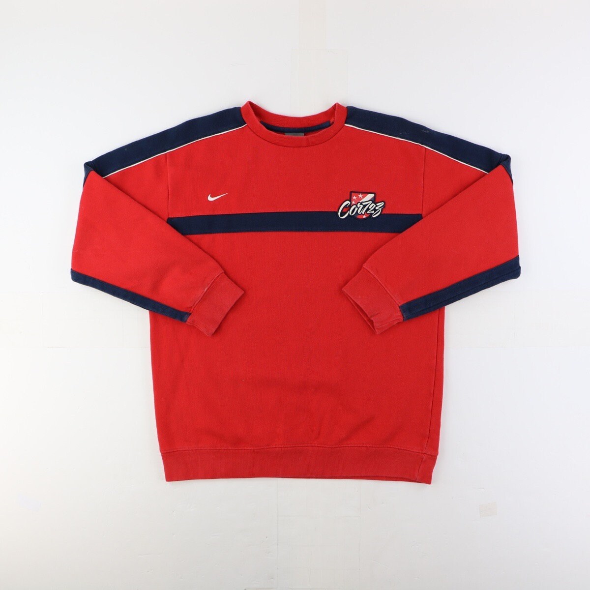 DreamVintageWorld Nike Sweatshirt 90s Crewneck Sweatshirt Red Size Label Boys XL Fits Mens Small