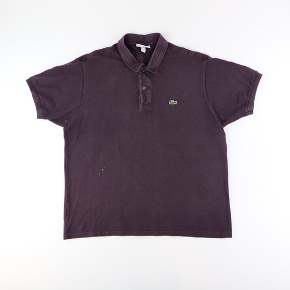 Lacoste Polo Shirt 90s Vintage Dark Purple Size Extra Extra Large