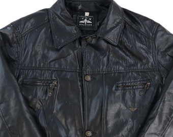 90s Oversized Leather Jacket Vintage Leather Jacket - Etsy UK