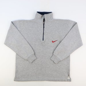 Nike quarter zip jumper grey vintage new arrivals