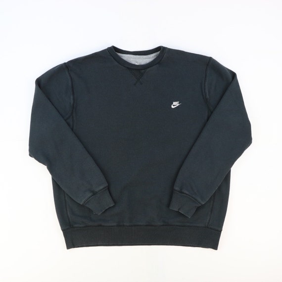 Nike Sweatshirt Retro 90s Jumper Swoosh Embroidered Black Size -