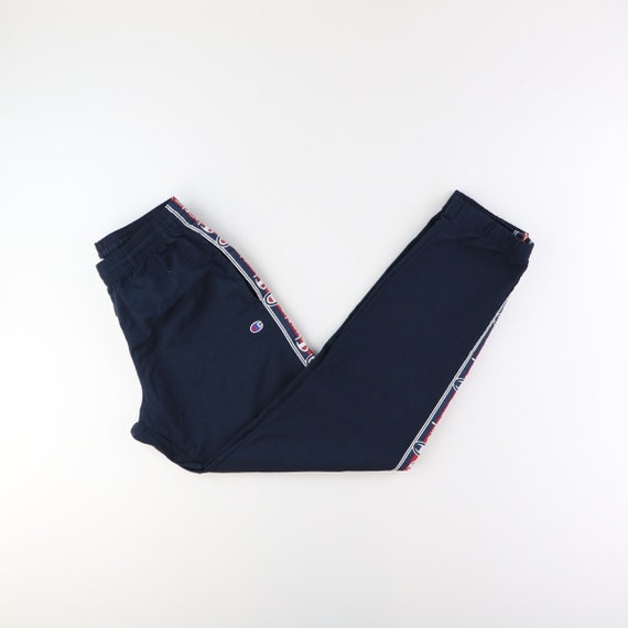 Champion Jogger 90er Jahre Vintage Baggy Track Hose verstellbar Taille  marine größe klein