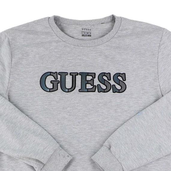 Guess Jumper Guess Vintage 90s Sweater Grey Etsy