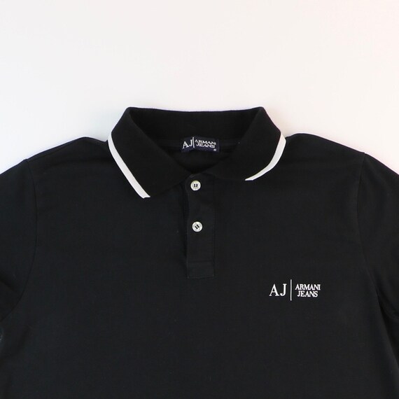 Armani Jeans Polo T-shirt 90s Tee Button Down Black - Etsy