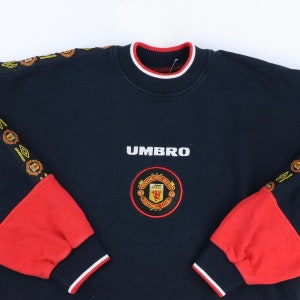 Umbro Manchester United Sweatshirt 90s Vintage Black and Red - Etsy