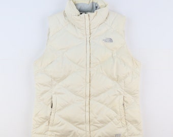 The North Face Gilet Puffer Bodywarmer Quilted 550 Vintage 90s White Size Large