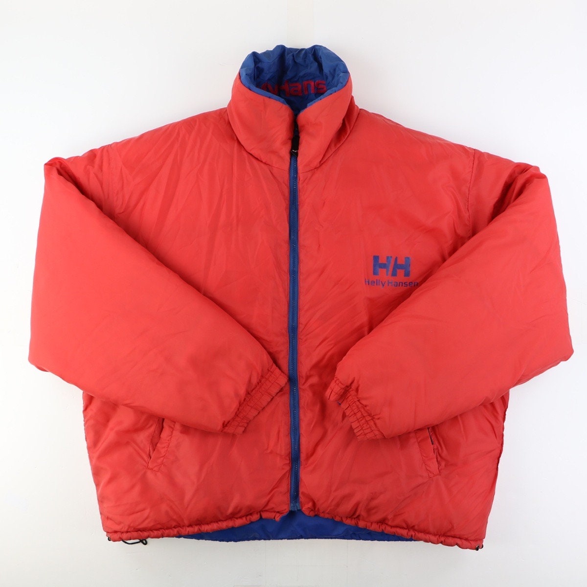 Helly Hansen Coat 90s Puffer Jacket Vintage Red and Blue Size - Etsy