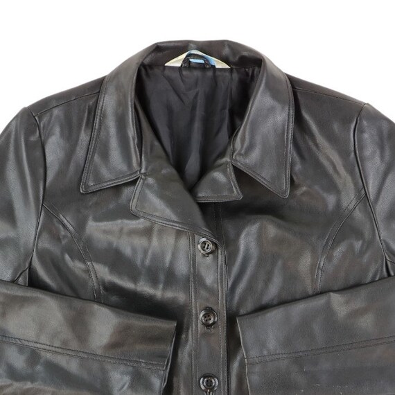New Look Leather Jacket Leather Style Coat Ladies Zi… - Gem