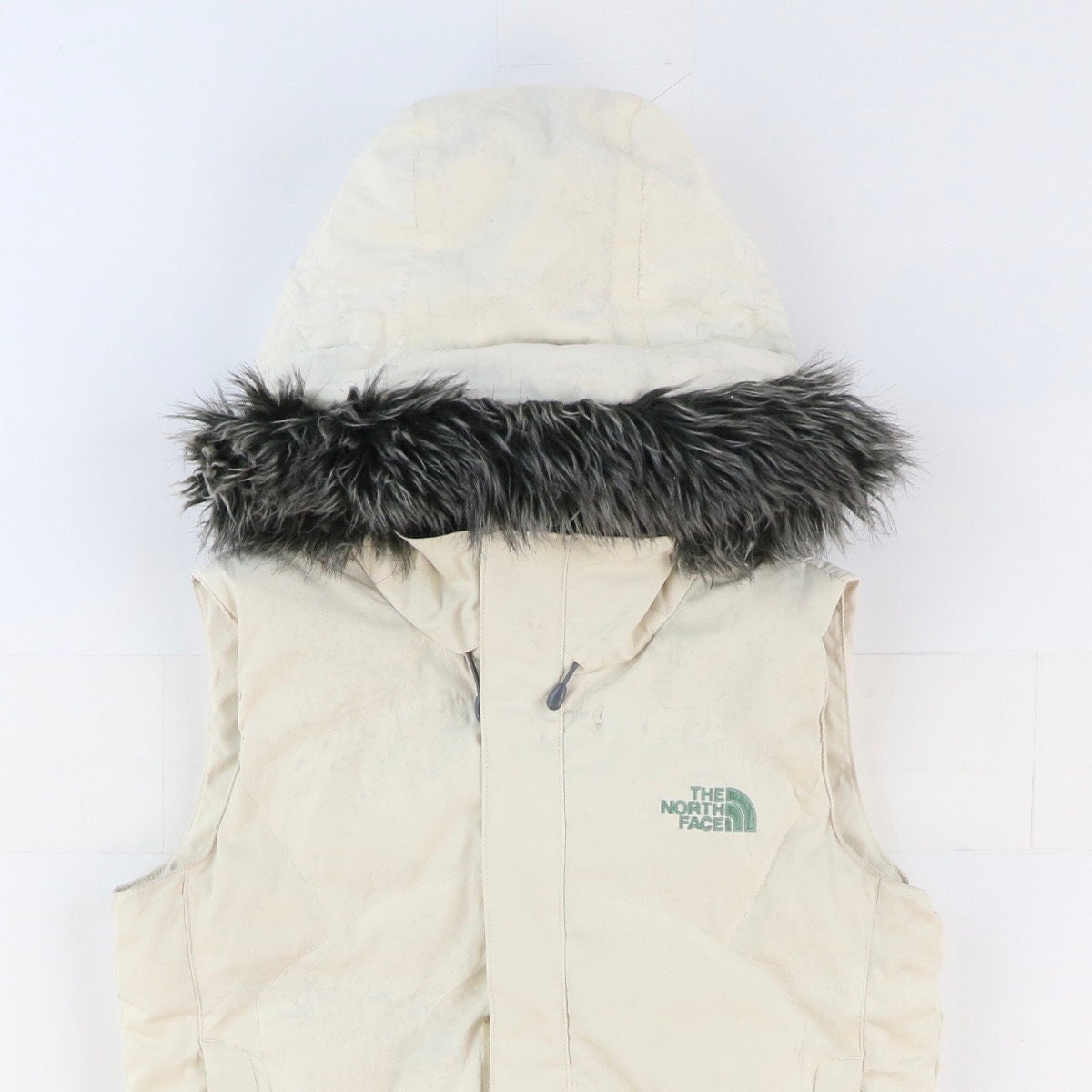 Face Gilet Fur Trim Gilet 90s Vintage 
