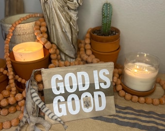 GOD IS GOOD Cotton Canvas Pouch – Repurposed Denim Bible Study Accessory