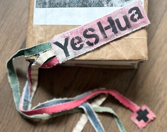 Handmade YESHUA Multi-Color 4 Ribbons and Denim Bible Bookmark  – Boho Style Study Accessory