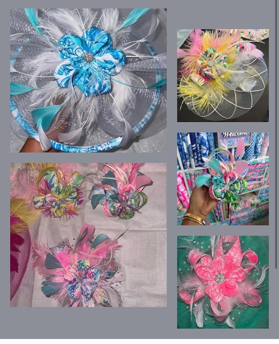 Preppy Palm Beach Style L P Handmade Derby /tea Hat  display picture 1
