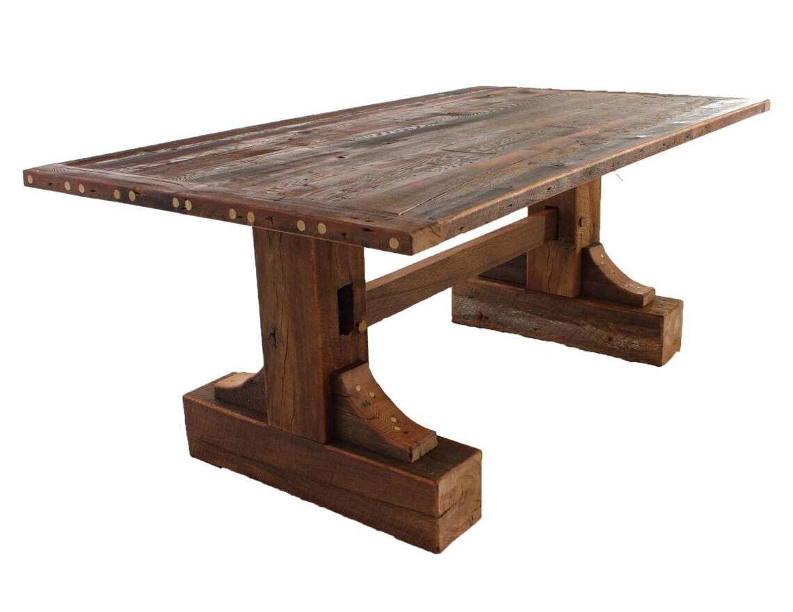 Rustic Reclaimed Barnwood Dining Room Table Etsy