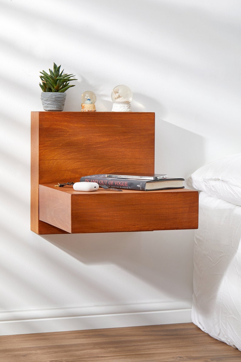 Floating Bedside Table Wall Mounted Nightstand Bedside Table Etsy