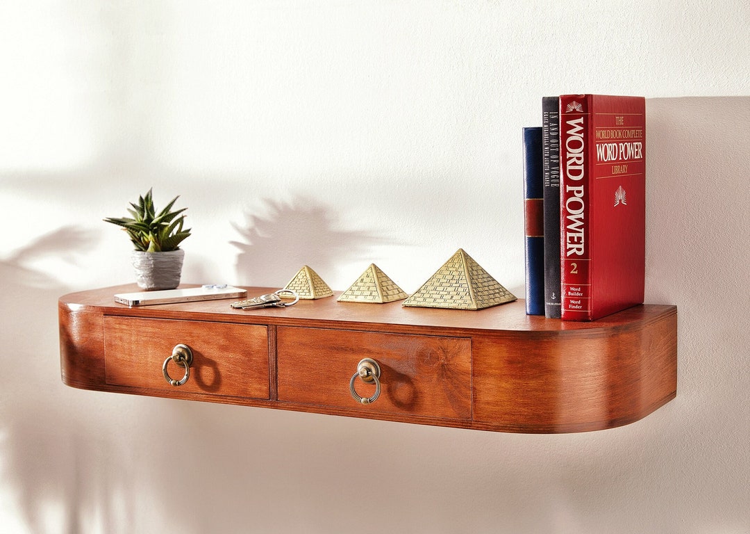 Floating Entryway Console Entryway Table With Drawers Wooden Etsy