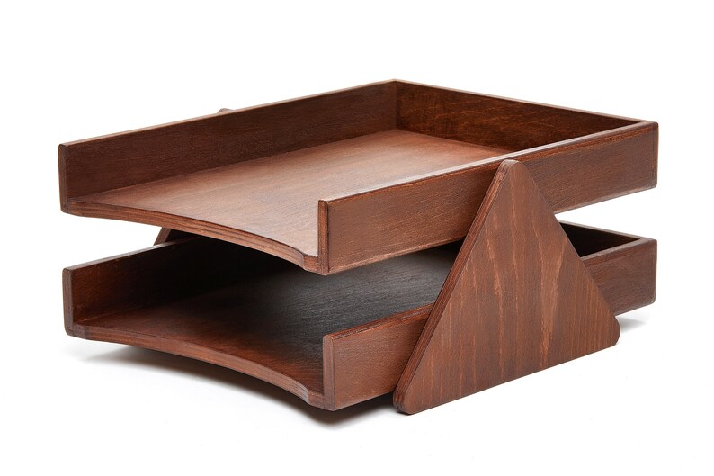 Handmade Paper Tray Wooden Document Holder Documents Shelf Etsy