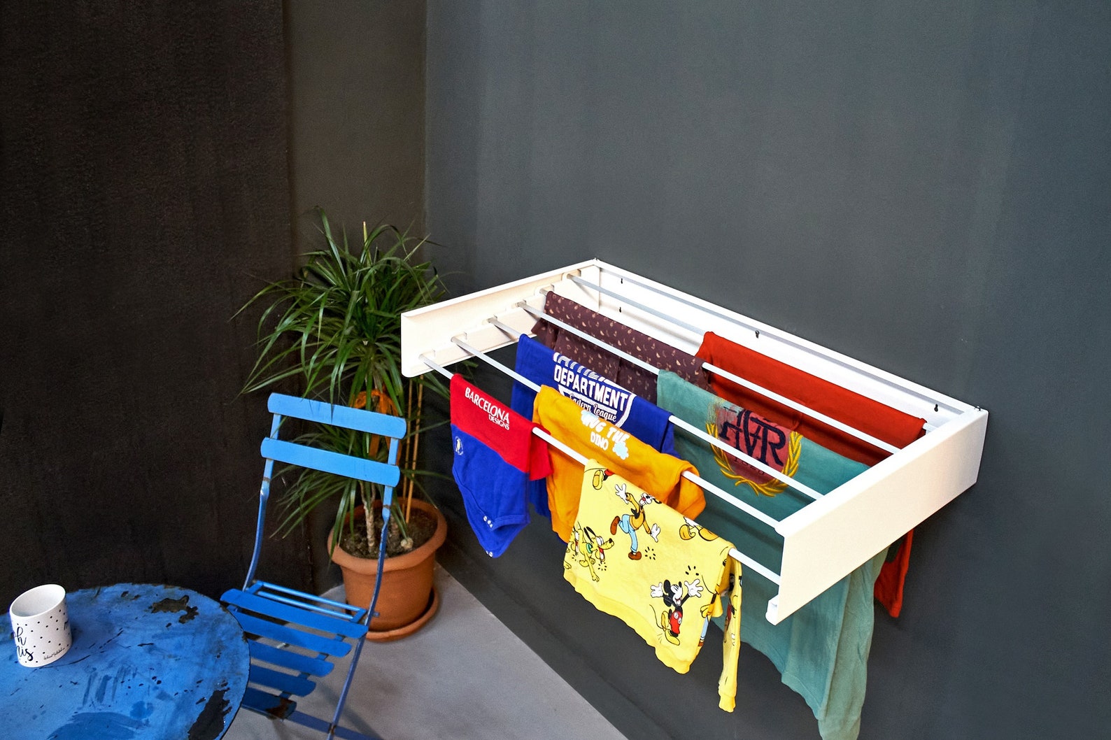 Folding Laundry Drying Rack Wall Mounted Clothes Dryer Etsy