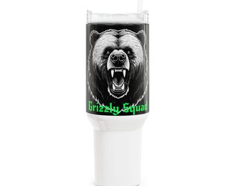 Copo térmico Grizzly Squad Bear de 1,18 litro (40 oz), caneca de viagem