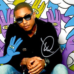 Autógrafo firmado a mano por Pharrell Williams + certificado de autenticidad